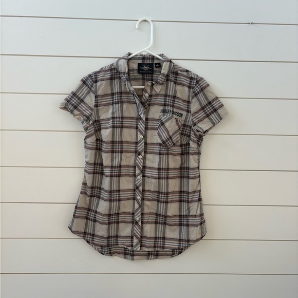 Harley-Davidson Tops - Harley-Davidson Plaid Button Down Shirt